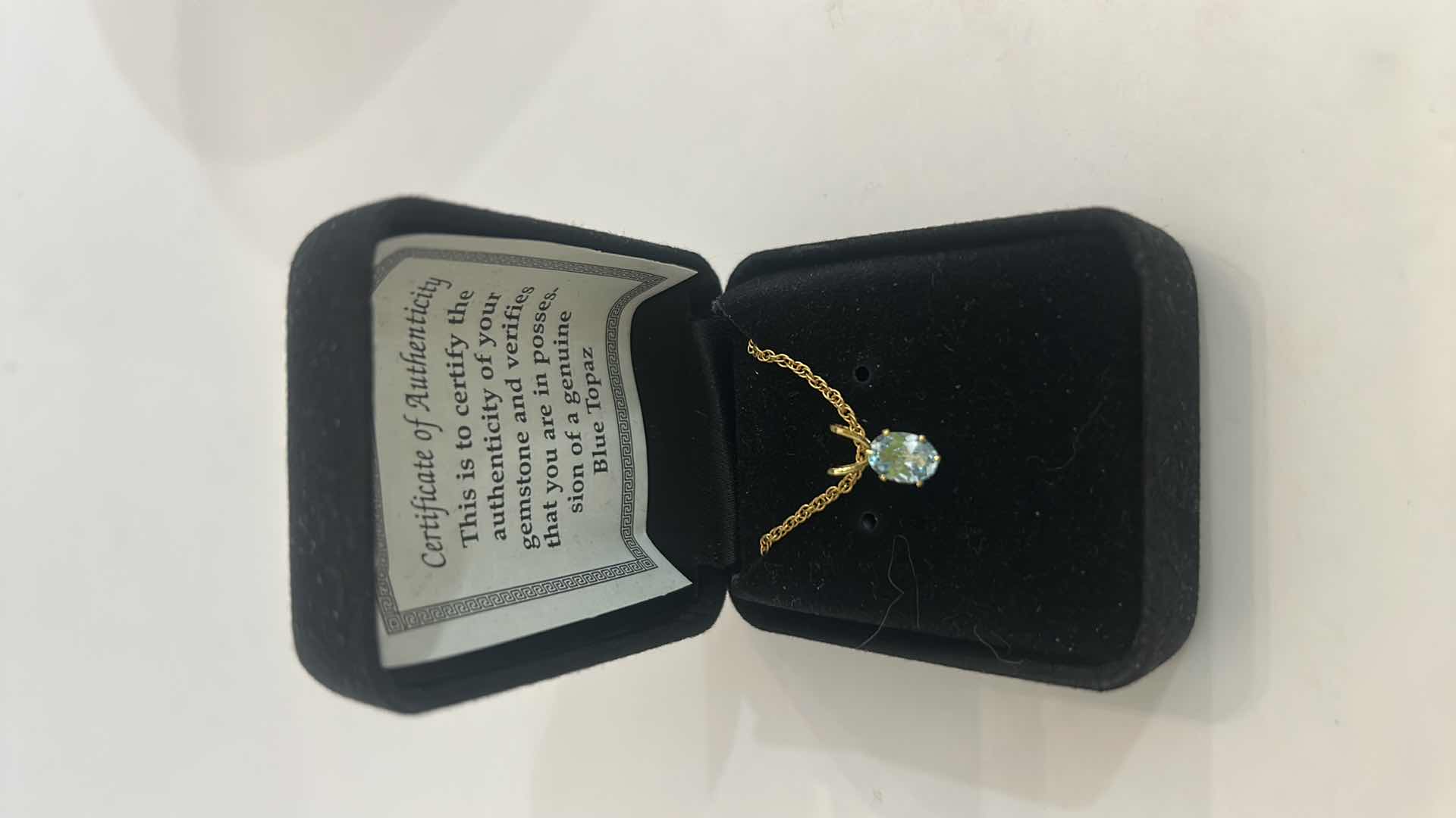 Photo 1 of BLUE TOPAZ NECKLACE 18” (COULD NOT FIND MARKING OR STAMP ON CHAIN)