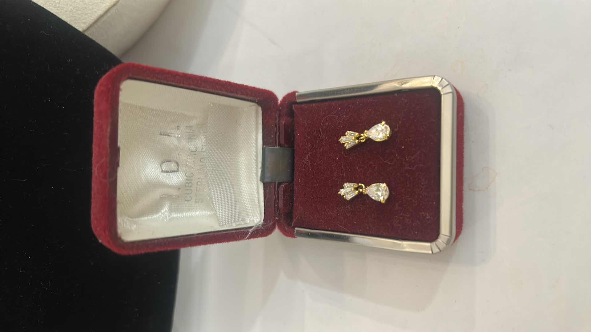 Photo 1 of STERLING AND CUBIC ZIRCONIA PIERCED EARRINGS