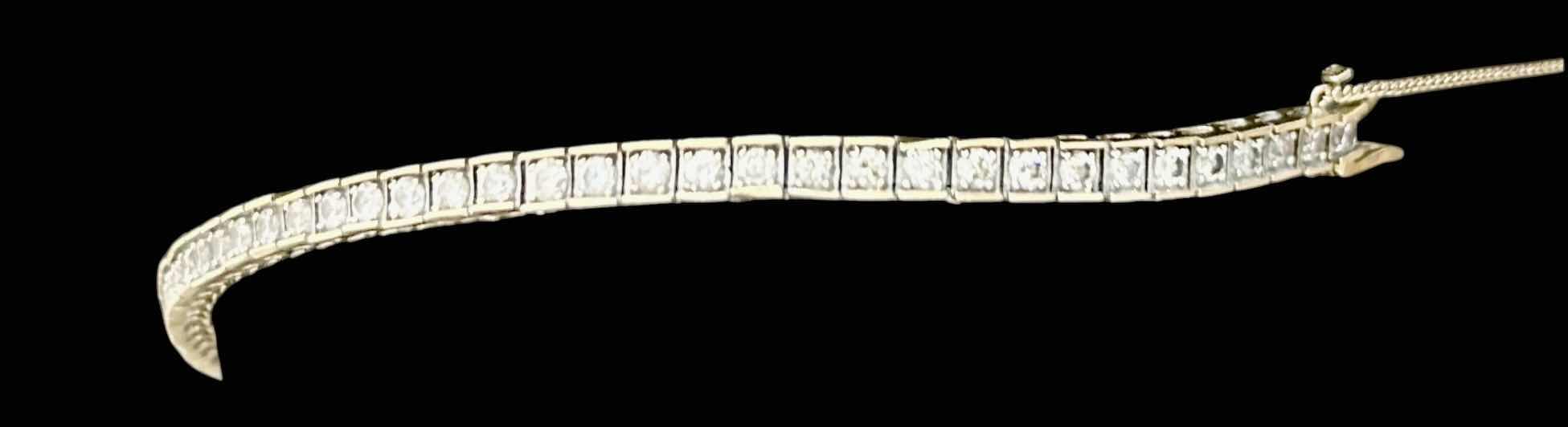 Photo 1 of 14K GOLD DIAMOND TENNIS BRACELET (DIAMOND TESTED) $5,000