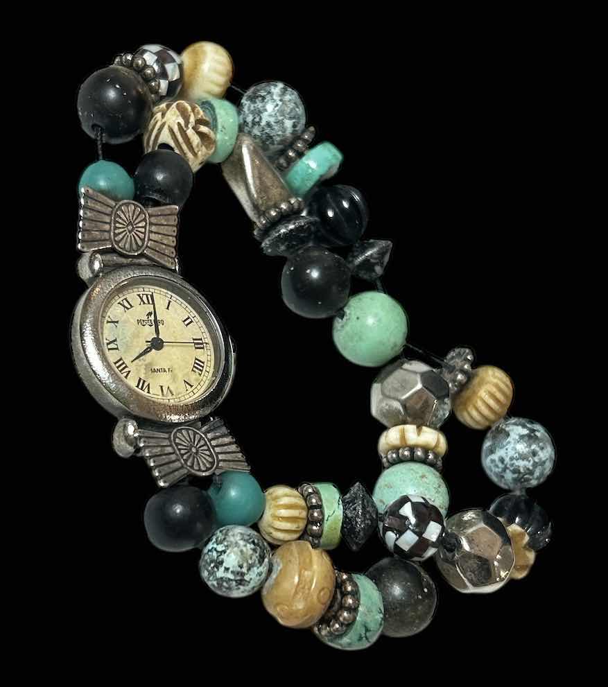 Photo 1 of SILVER AND TURQUOISE EXCLUSIVE PEYOTE BIRD DESIGNS WATCH