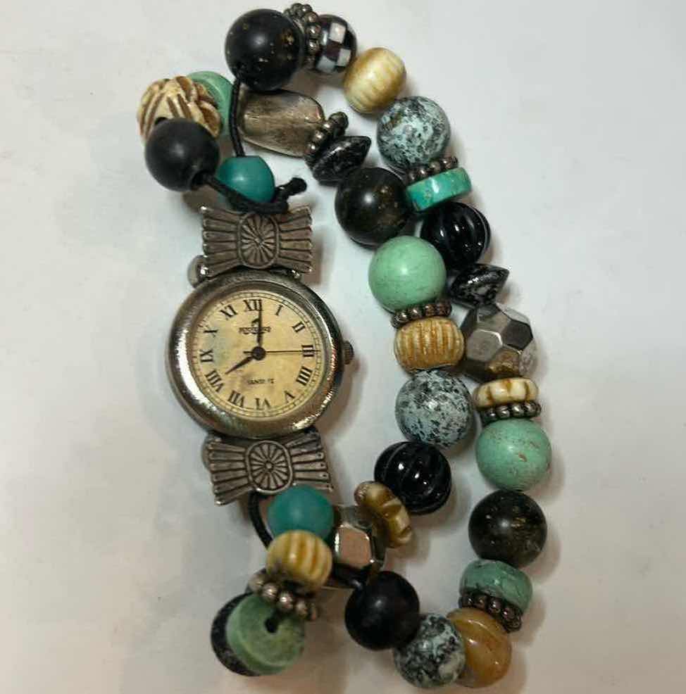 Photo 1 of SILVER AND TURQUOISE EXCLUSIVE PEYOTE BIRD DESIGNS WATCH