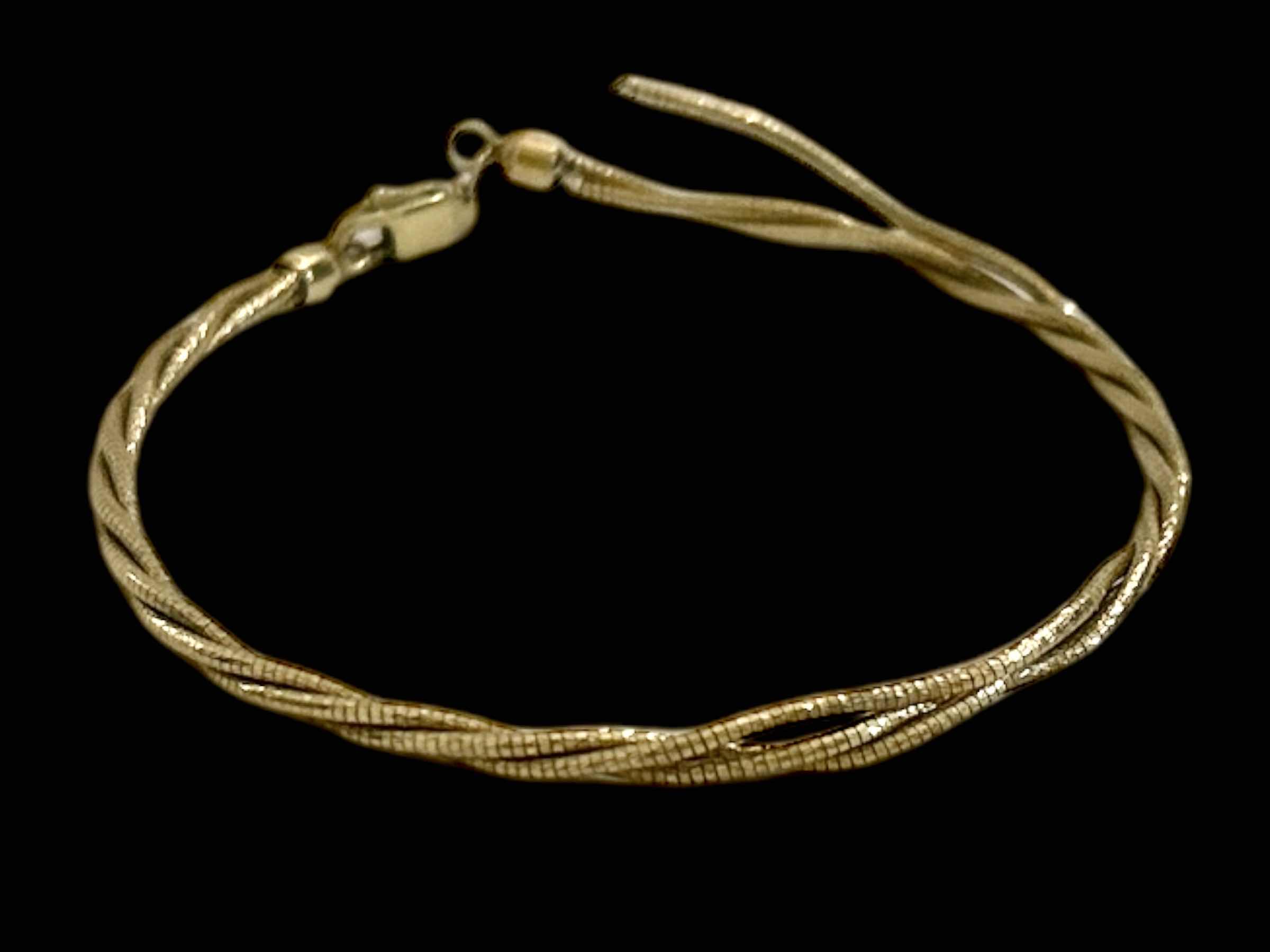 Photo 1 of 14K GOLD BRACELET (ONE STRAND IS BROKEN OFF)