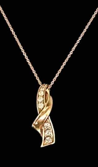 Photo 1 of LE VIAN 14 K GOLD CHAIN 19” WITH 14K GOLD DIAMOND PENDANT 1” (DIAMOND TESTED)