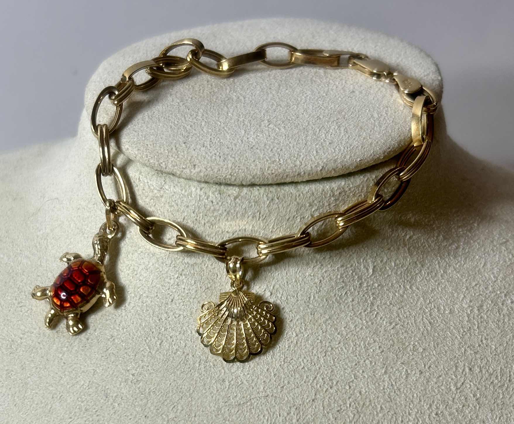 Photo 1 of 14K GOLD BRACELET AND CHARMS