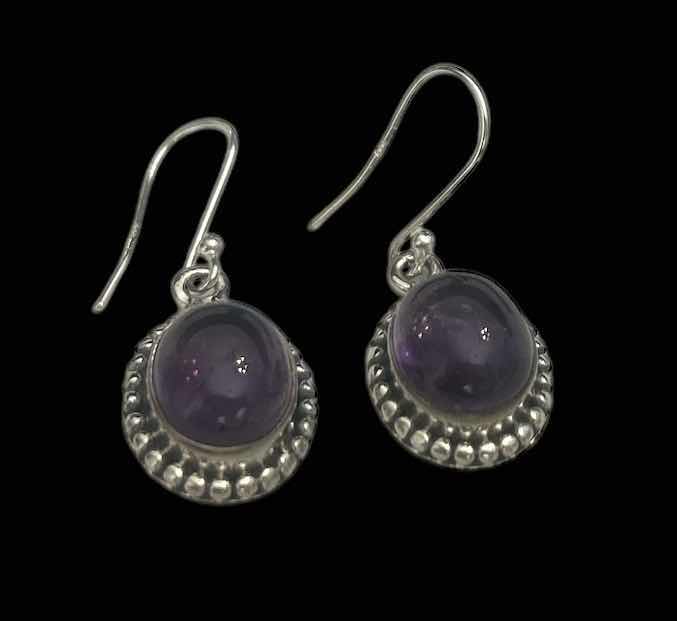 Photo 1 of STERLING SILVER EARRINGS WITH PURPLE GEMSTONES