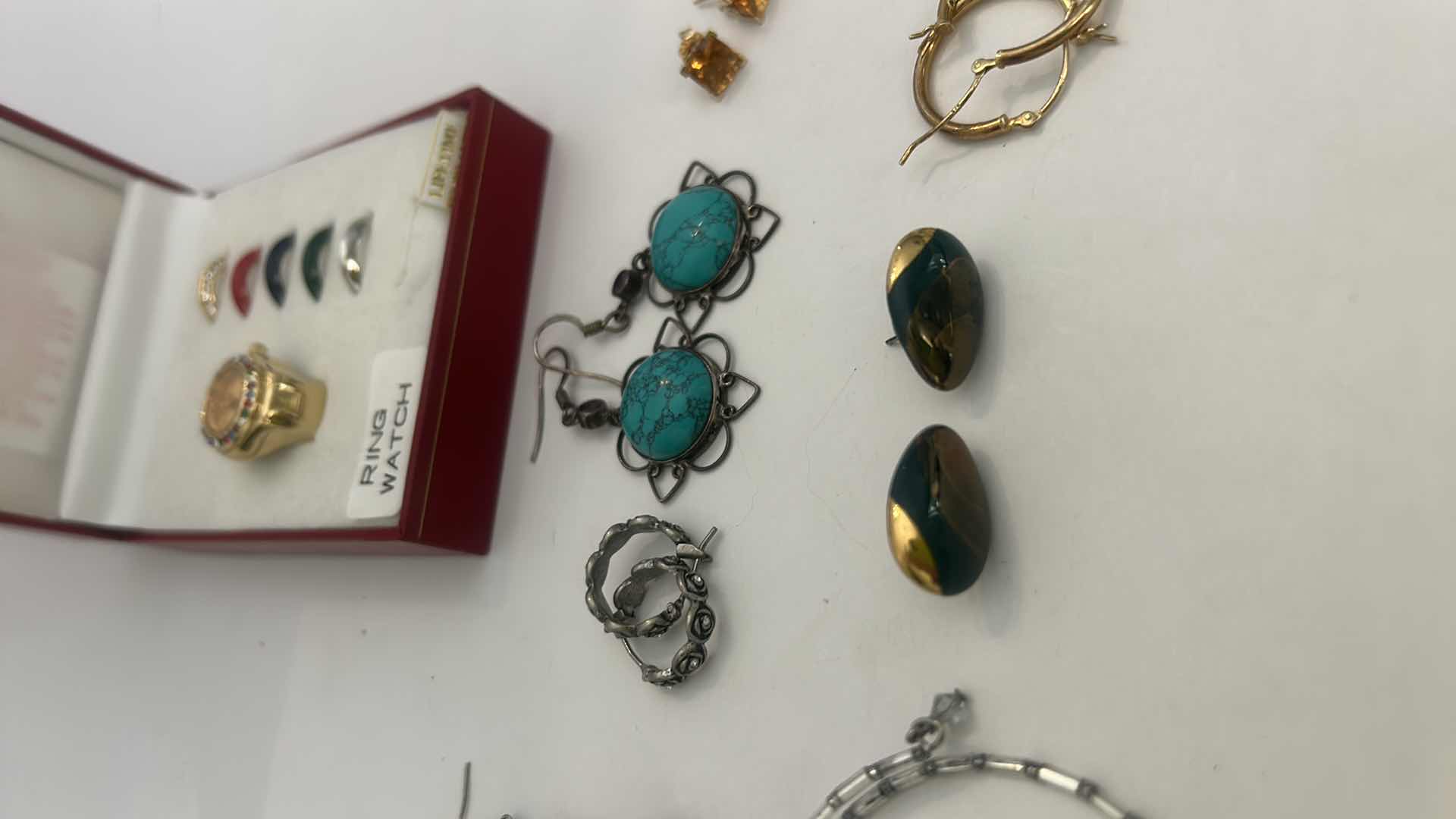 Photo 3 of 10 JEWELRY PIECES- PEUGEOT RING WATCH, EARRINGS AND BRACELETS