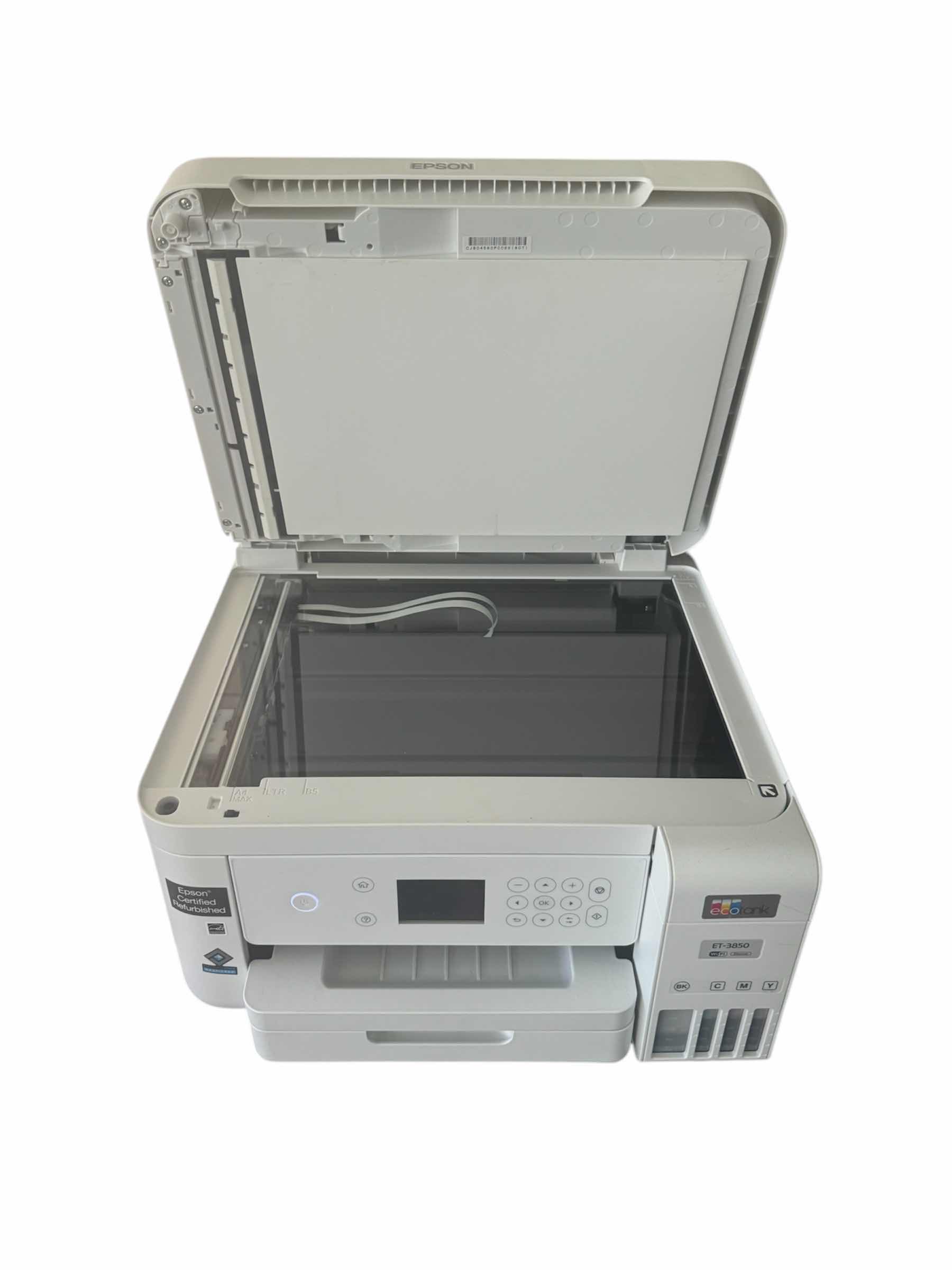 Photo 1 of EPSON ECOTANK ET-3850 WIRELESS COLOR ALL IN ONE SUPERTANKER PRINTER

15” X 14” X H9”