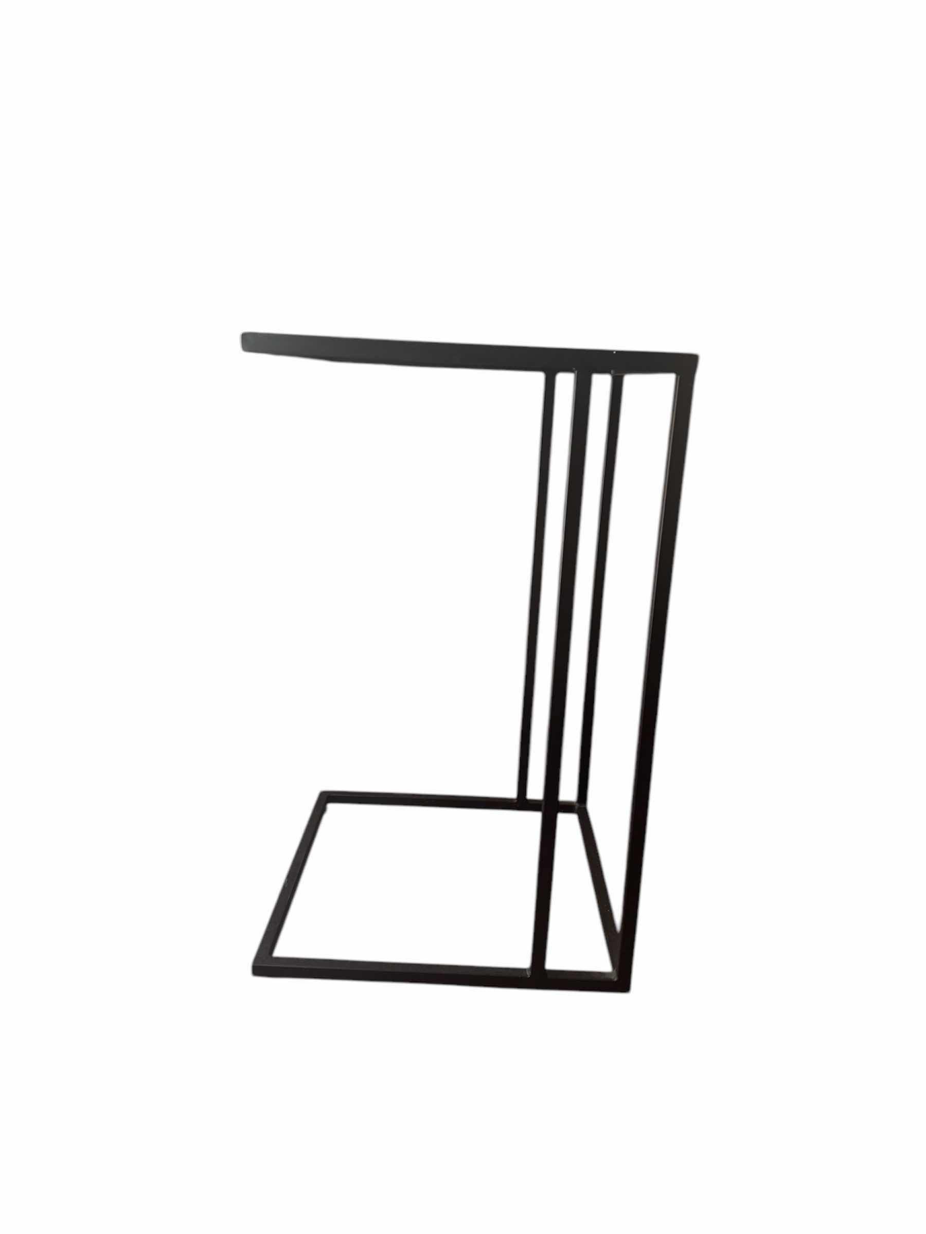 Photo 4 of BLACK METALC SHAPED SIDE TABLE 
16” X 16” X H26.5”