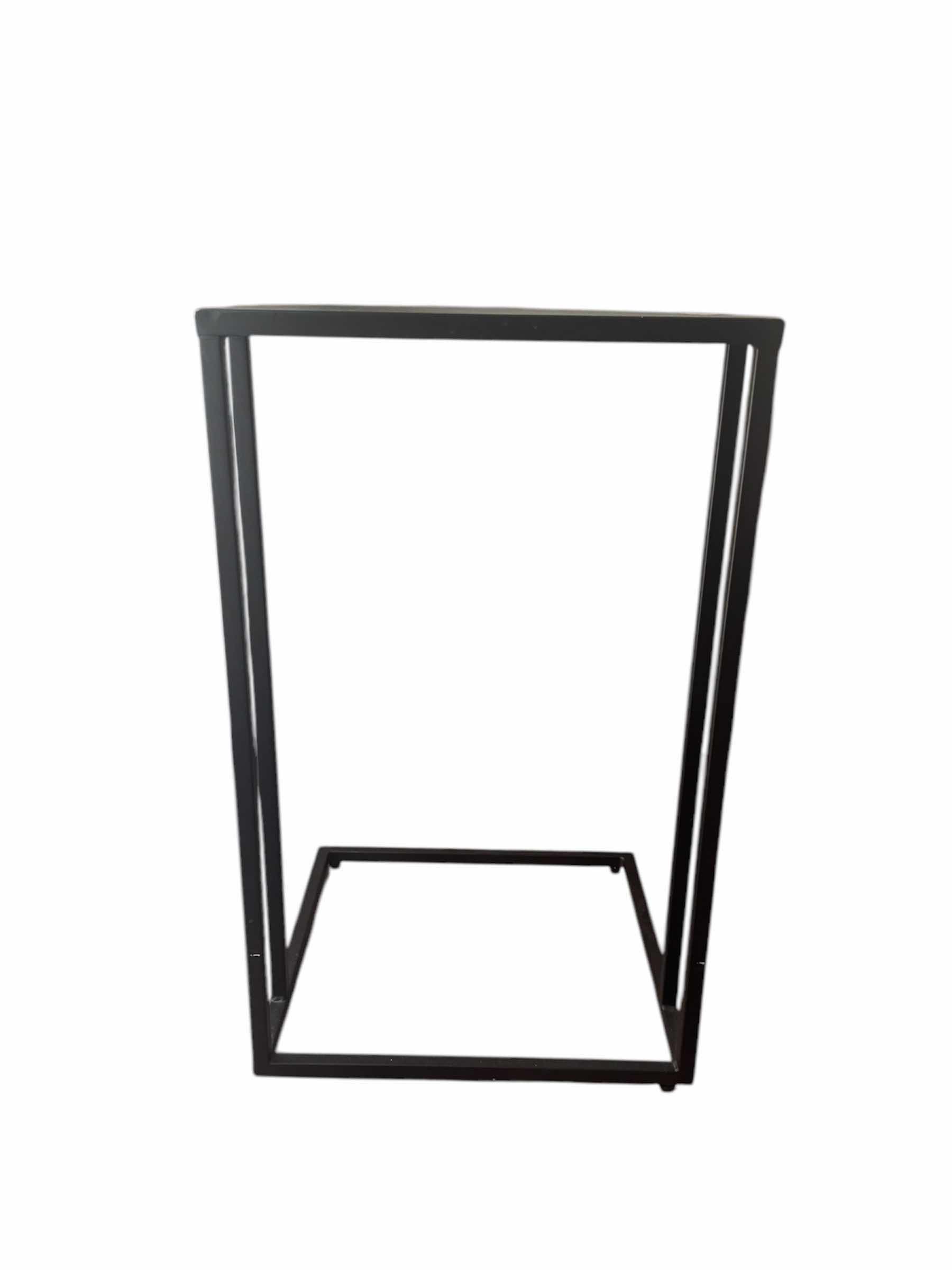 Photo 5 of BLACK METALC SHAPED SIDE TABLE 
16” X 16” X H26.5”