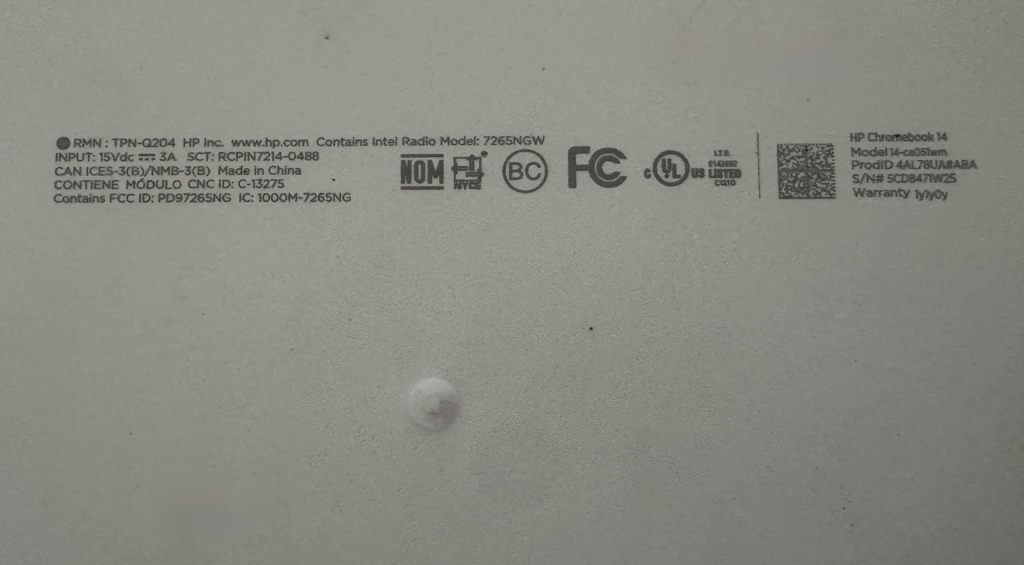 Photo 4 of HP CHROMEBOOK 14, LAPTOP, WITH CHARGING CABLE 
13.25” X 9” X H.5”