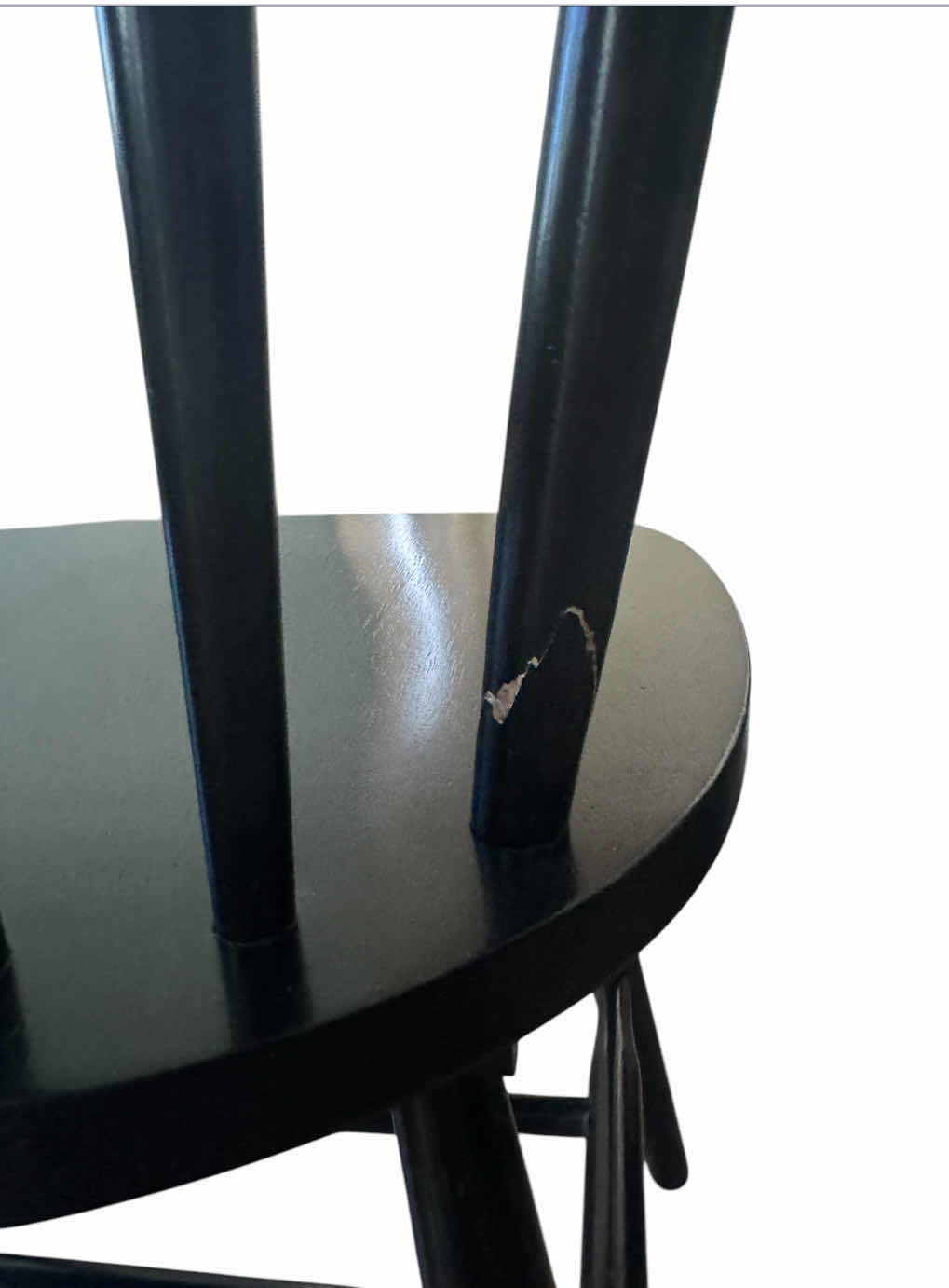 Photo 1 of BLACK WOODEN CHAIR 
17” X 17” X H36”