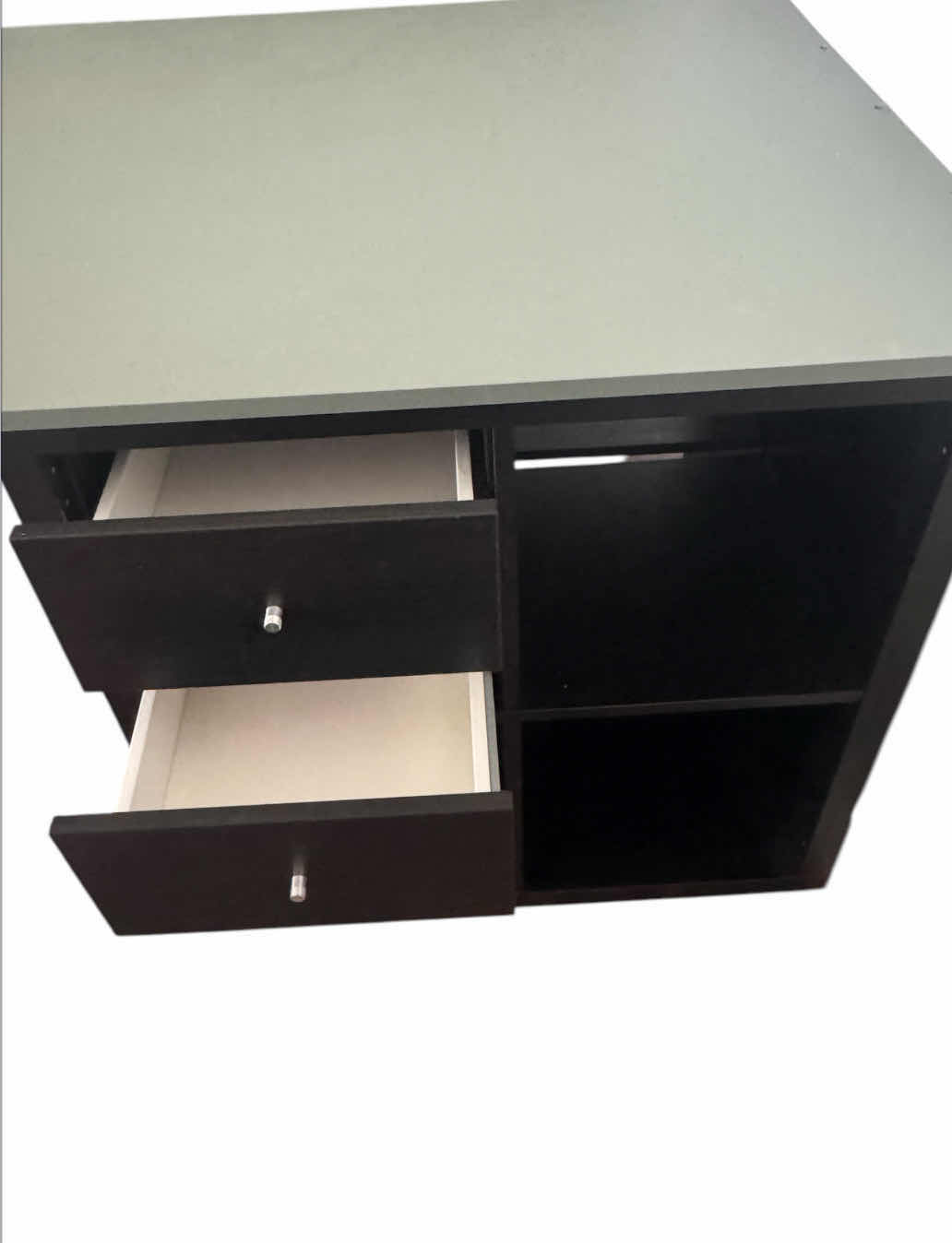 Photo 1 of 200
BLACK WOODEN ORGANIZING CRAFTING TABLE WITH 4 DRAWERS AND SHELF UNITS,
62” X 36” X H31.5”