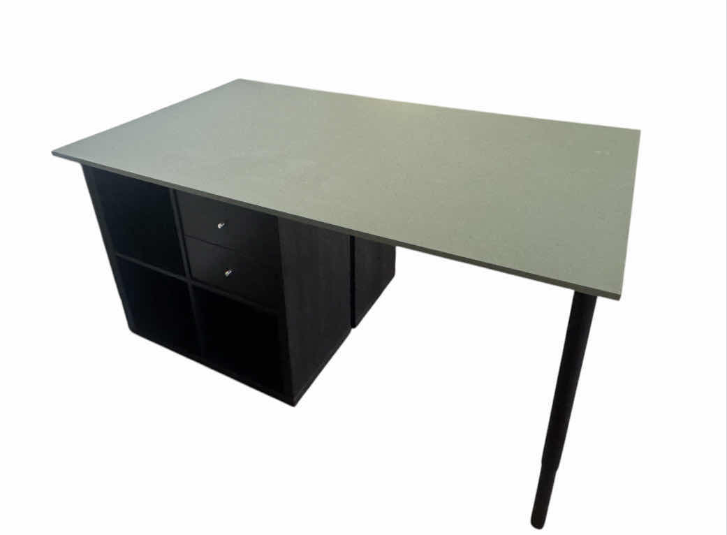 Photo 1 of 200
BLACK WOODEN ORGANIZING CRAFTING TABLE WITH 4 DRAWERS AND SHELF UNITS,
62” X 36” X H31.5”