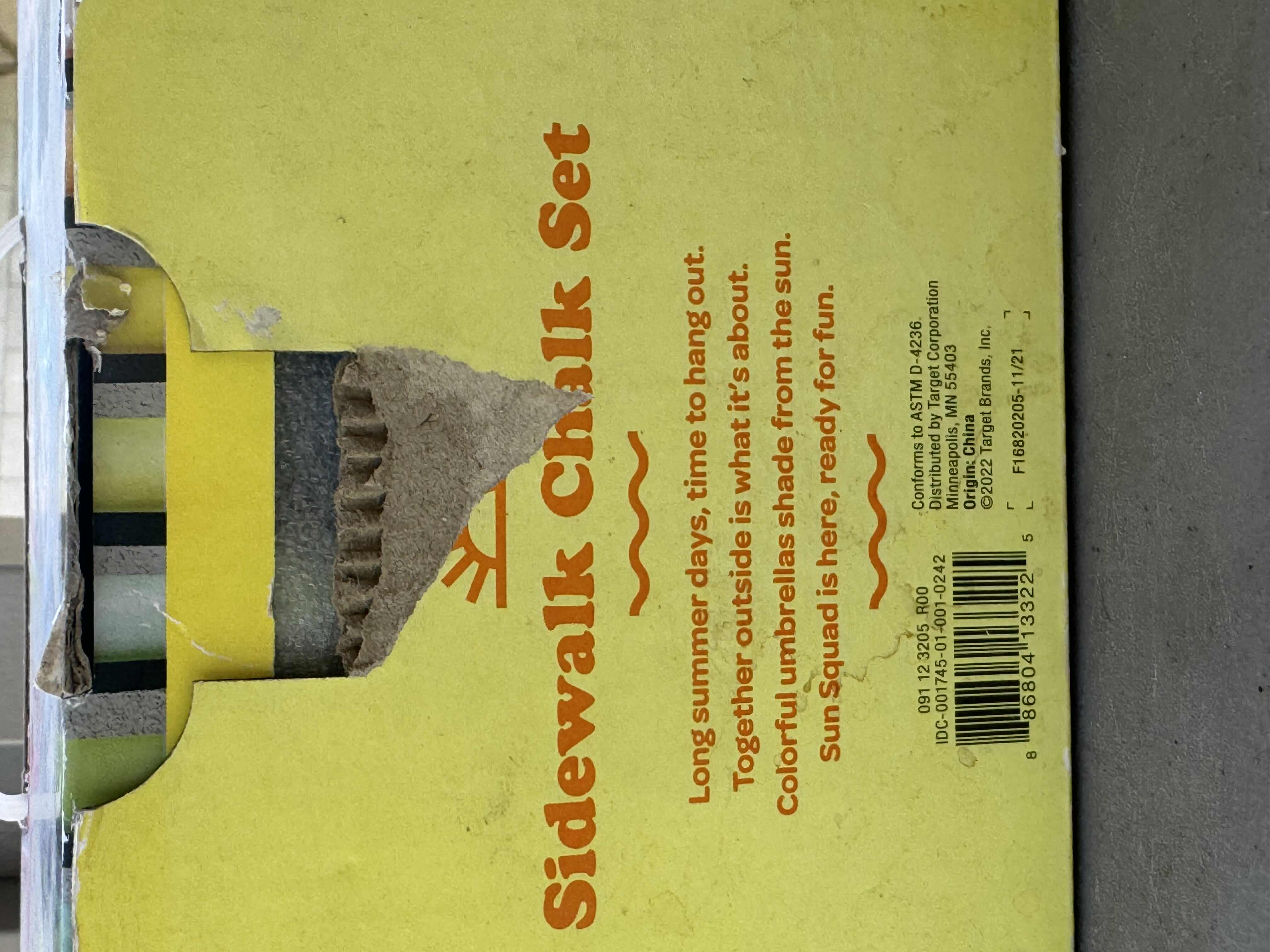 Photo 1 of 120 PIECE SIDEWALK CHALK SET BY SUN SQUAD, NON TOXIC AND WASHABLE