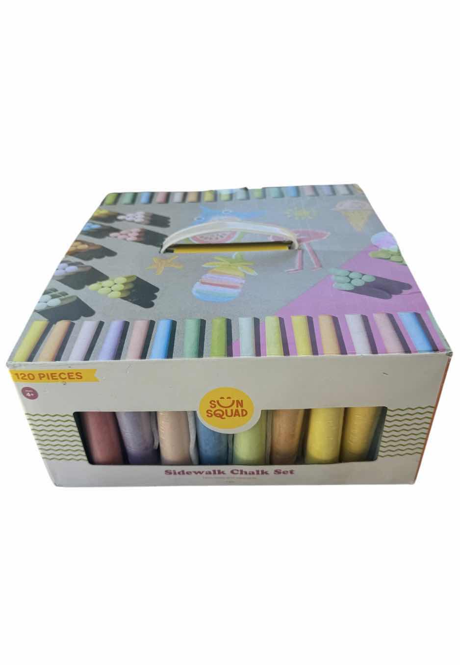 Photo 1 of 120 PIECE SIDEWALK CHALK SET BY SUN SQUAD, NON TOXIC AND WASHABLE