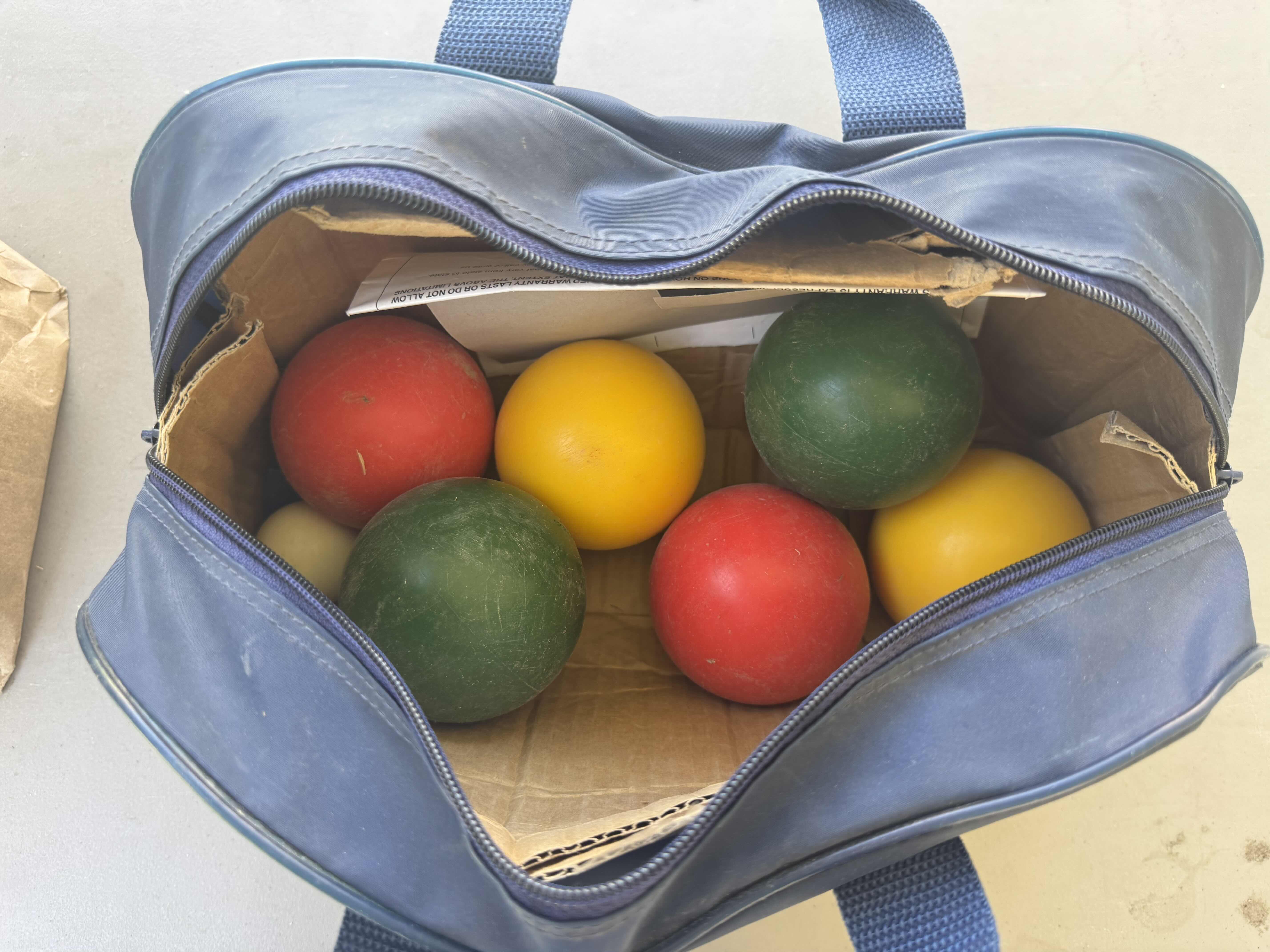 Photo 1 of BOCCE BALL MAY HAVE MISSING BALL(S), COLORFUL WOODEN DOMINOES