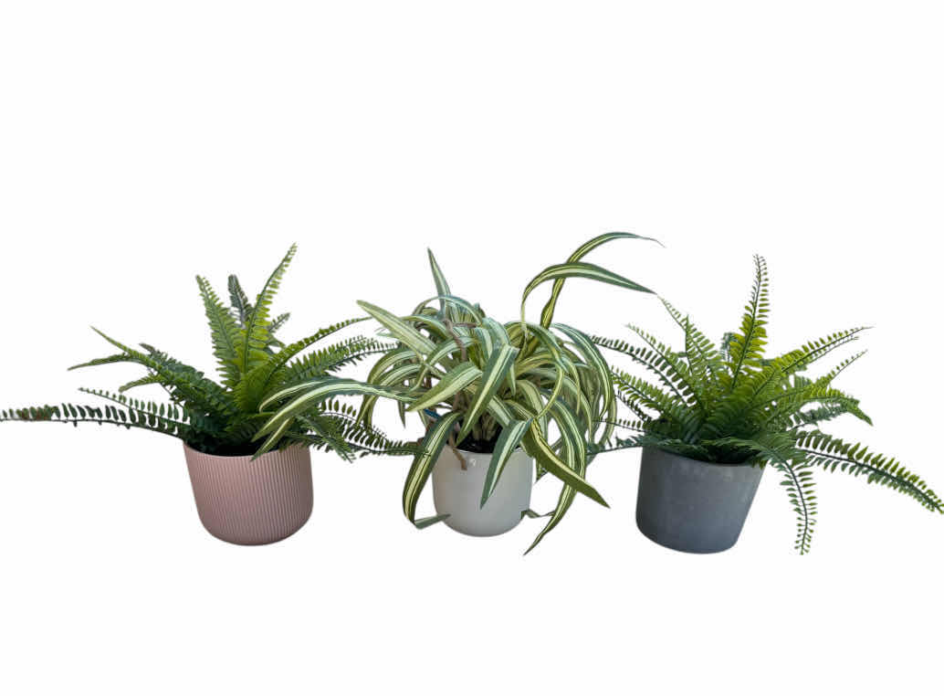 Photo 1 of 3- FAUX INDOOR/OUTDOOR DECORATIVE PLANTS, 1 HANGING PLANTER

H11”