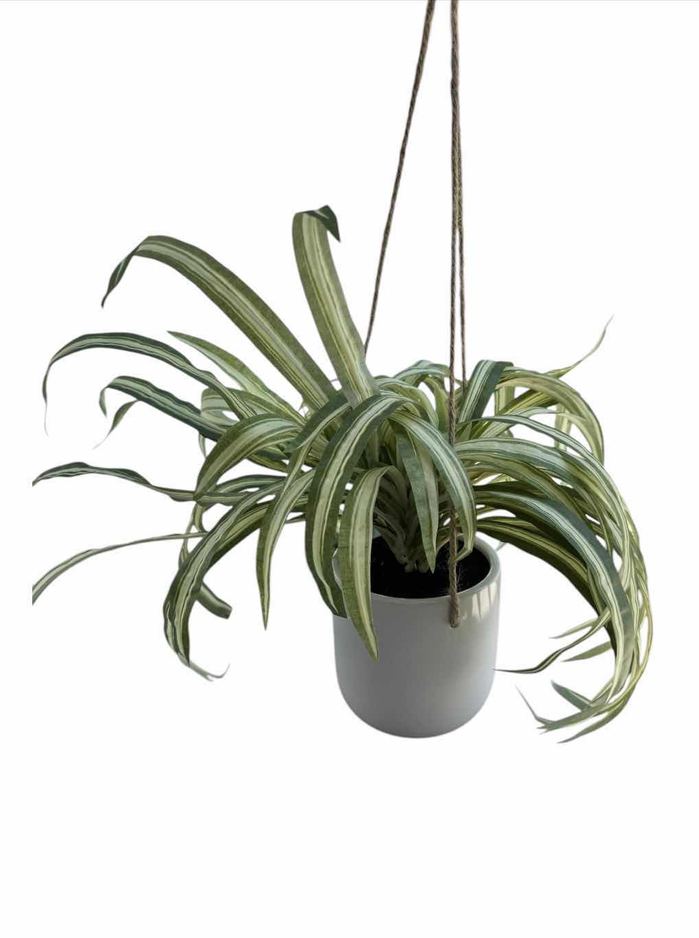 Photo 2 of 3- FAUX INDOOR/OUTDOOR DECORATIVE PLANTS, 1 HANGING PLANTER

H11”