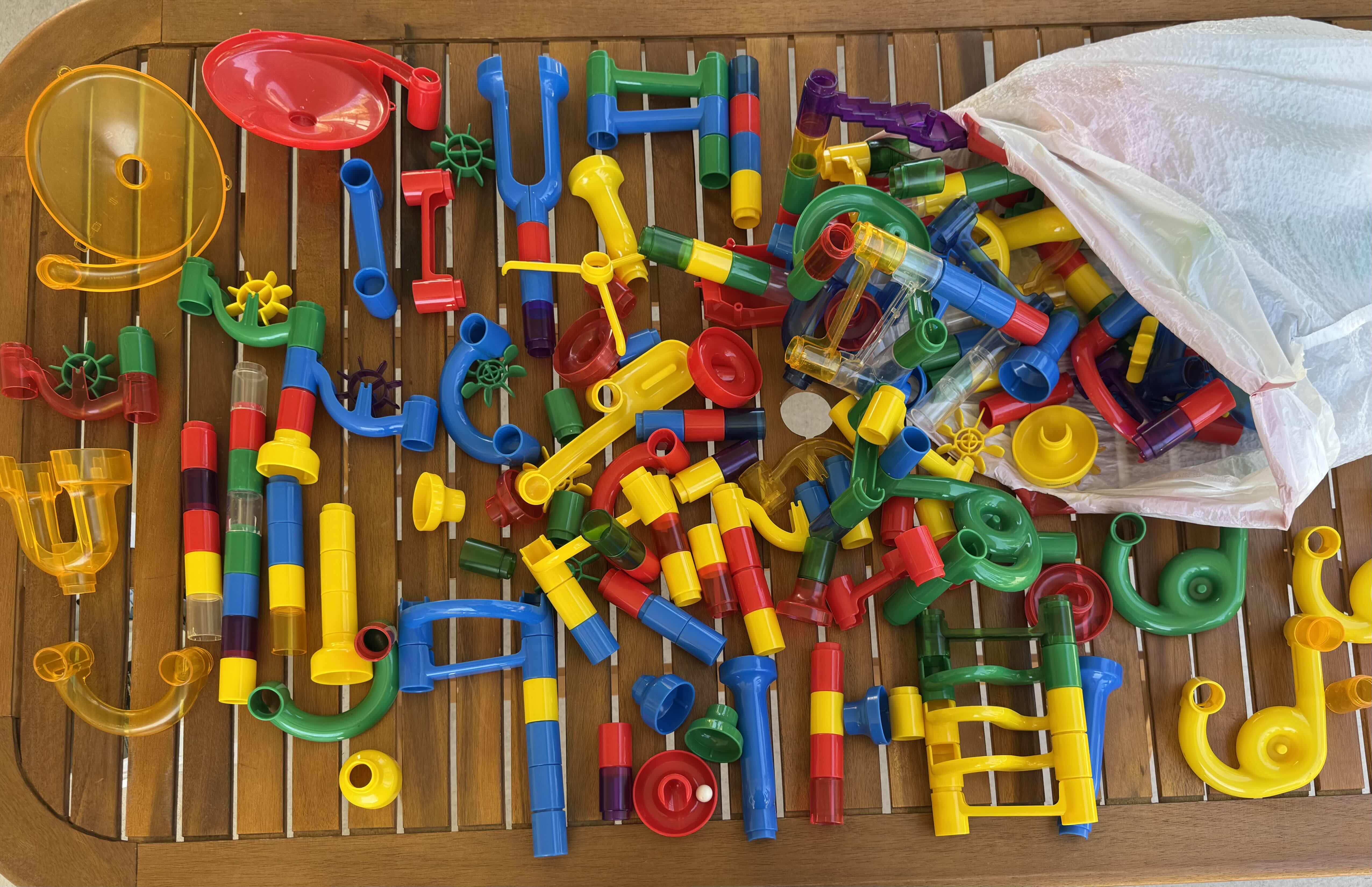 Photo 1 of BAG WITH MARBLE RUN ACTIVITY GAME, BUILD A MARBLE MAZE