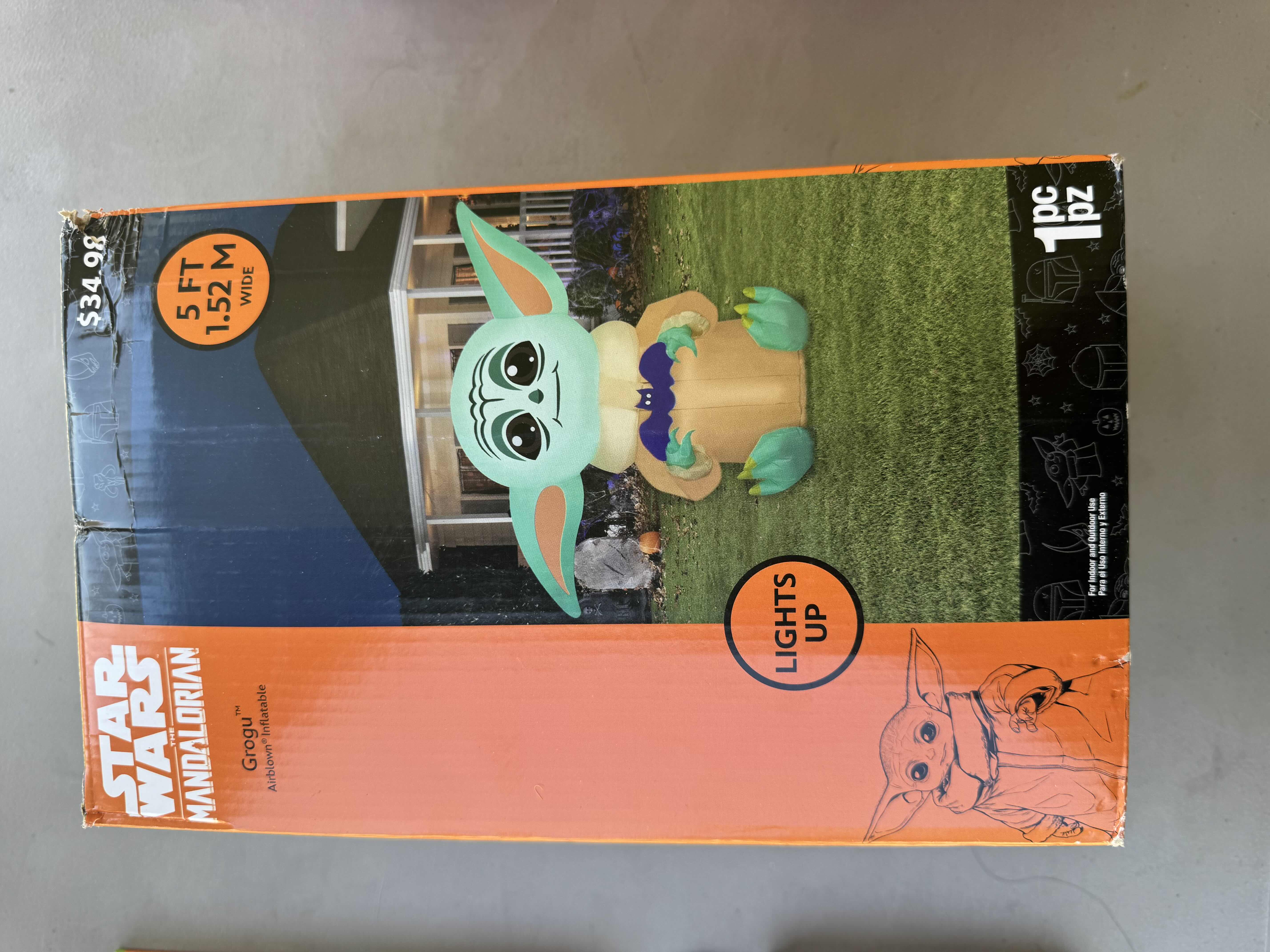 Photo 2 of HOLIDAY DECOR, HALLOWEEN DECORATION, GROGU LIGHT UP INFLATABLE, 2 CANDY BUCKETS, BAGS FOR CANDY, CRAYOLA PAINTING KIT