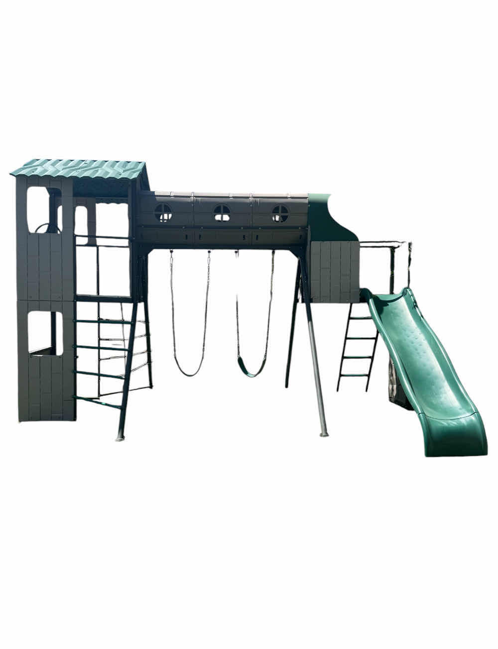Photo 11 of LIFETIME ADVENTURE TUNNEL PLAYSET, JUNGLE GYM, OUTDOOR, PLAYGROUND AGES 3-12, GREEN/GRAY

190” X 155” X H130”