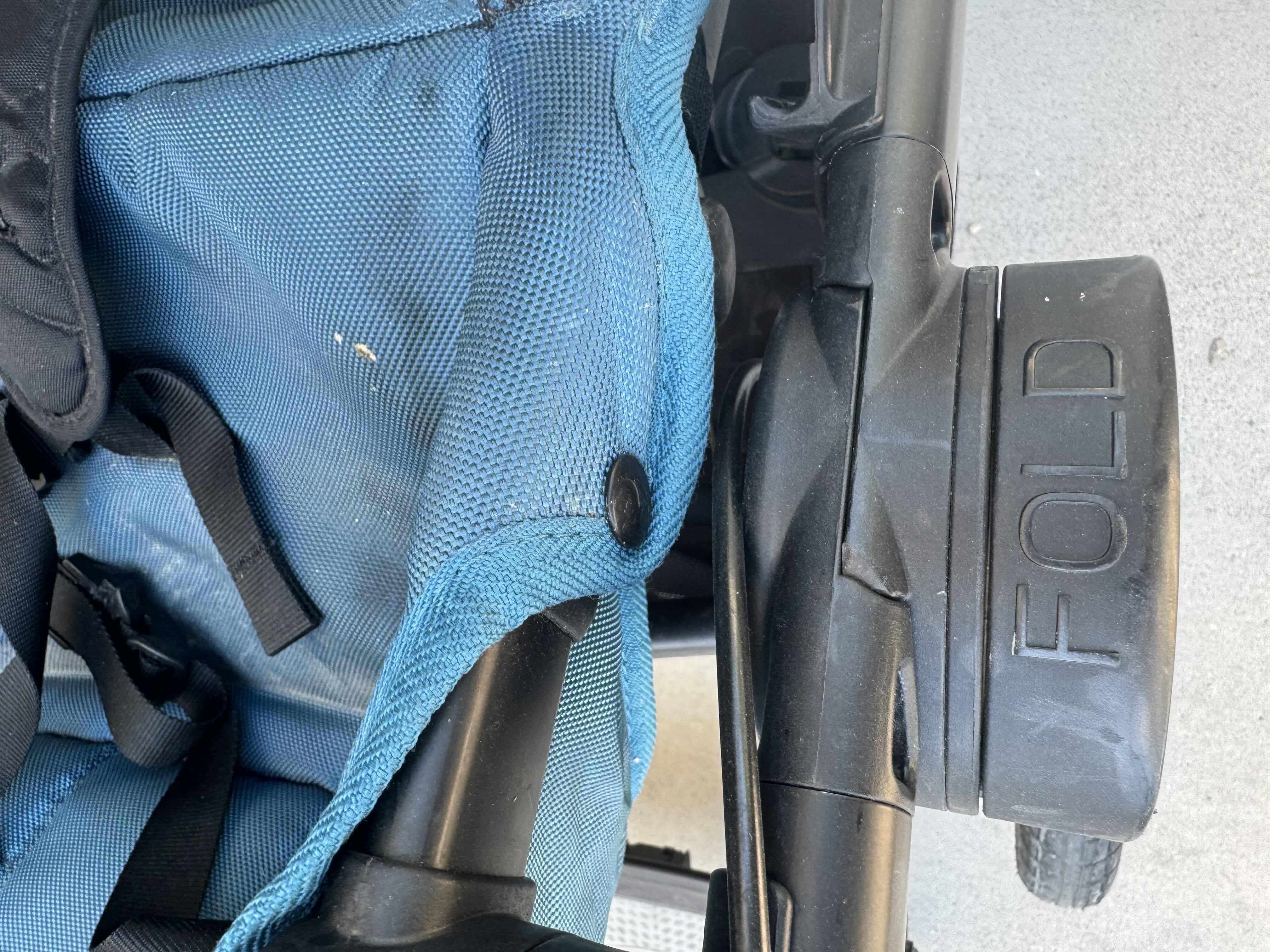 Photo 8 of BABY JOGGER CITY SELECT DOUBLE STROLLER WITH GLIDER BOARD, BLUE/BLACK

56” X 21” X H42”