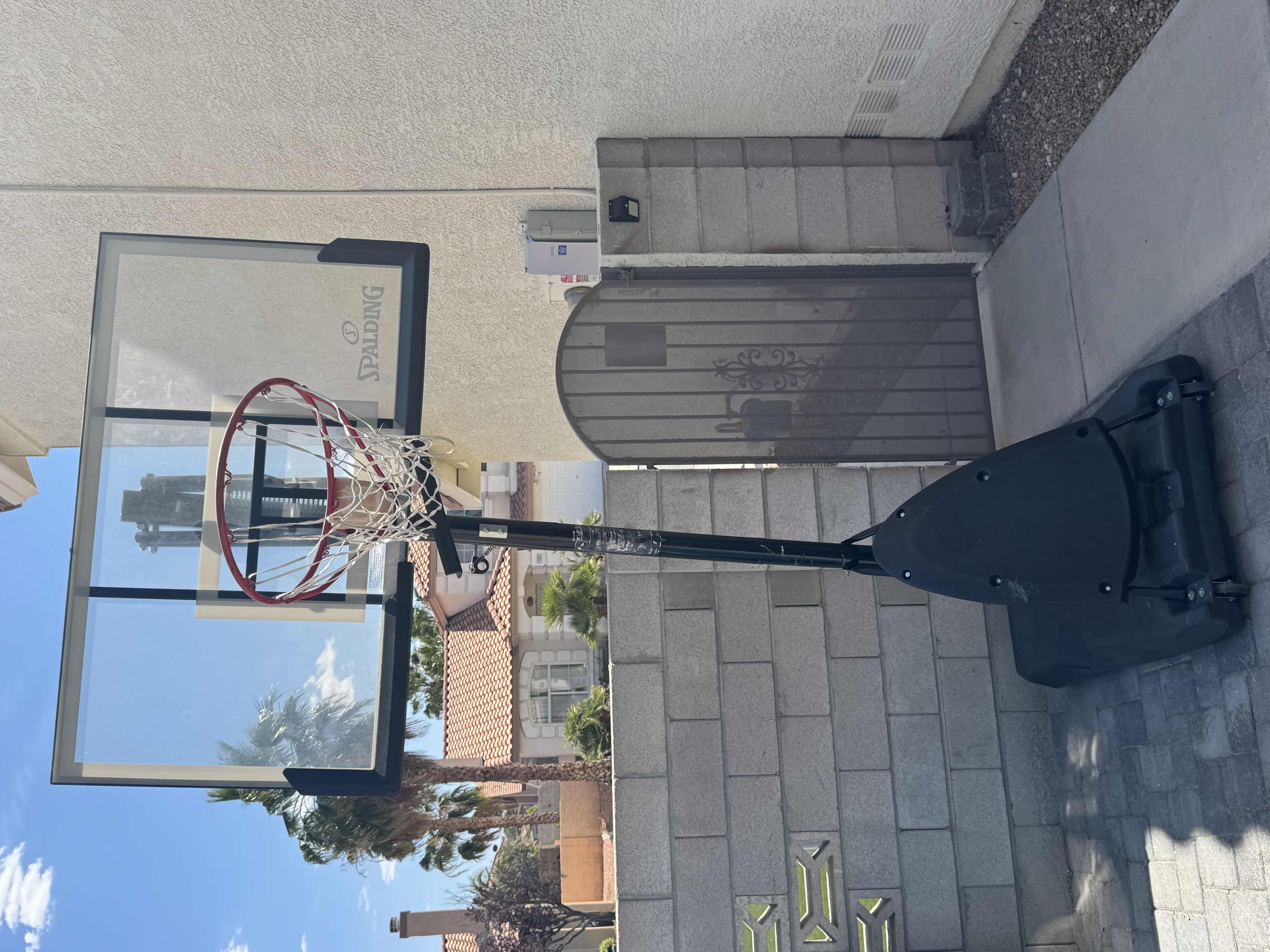 Photo 1 of SPALDING ADJUSTABLE PORTABLE BASKETBALL HOOP SYSTEM, BLACK

51” X 30” X H118”