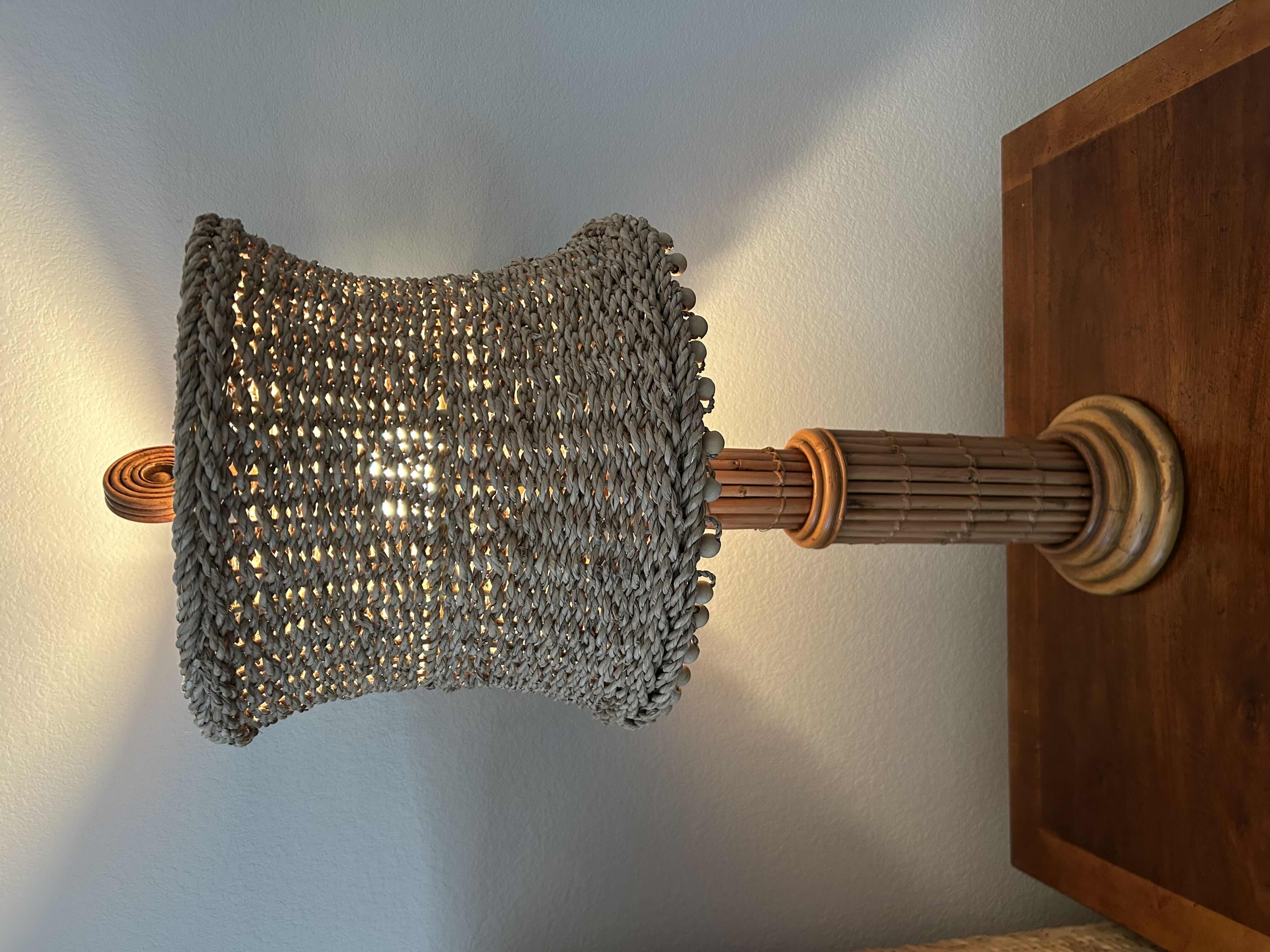 Photo 1 of GATHERED BAMBOO W SEAGRASS SHADE TABLE LAMP H 32”