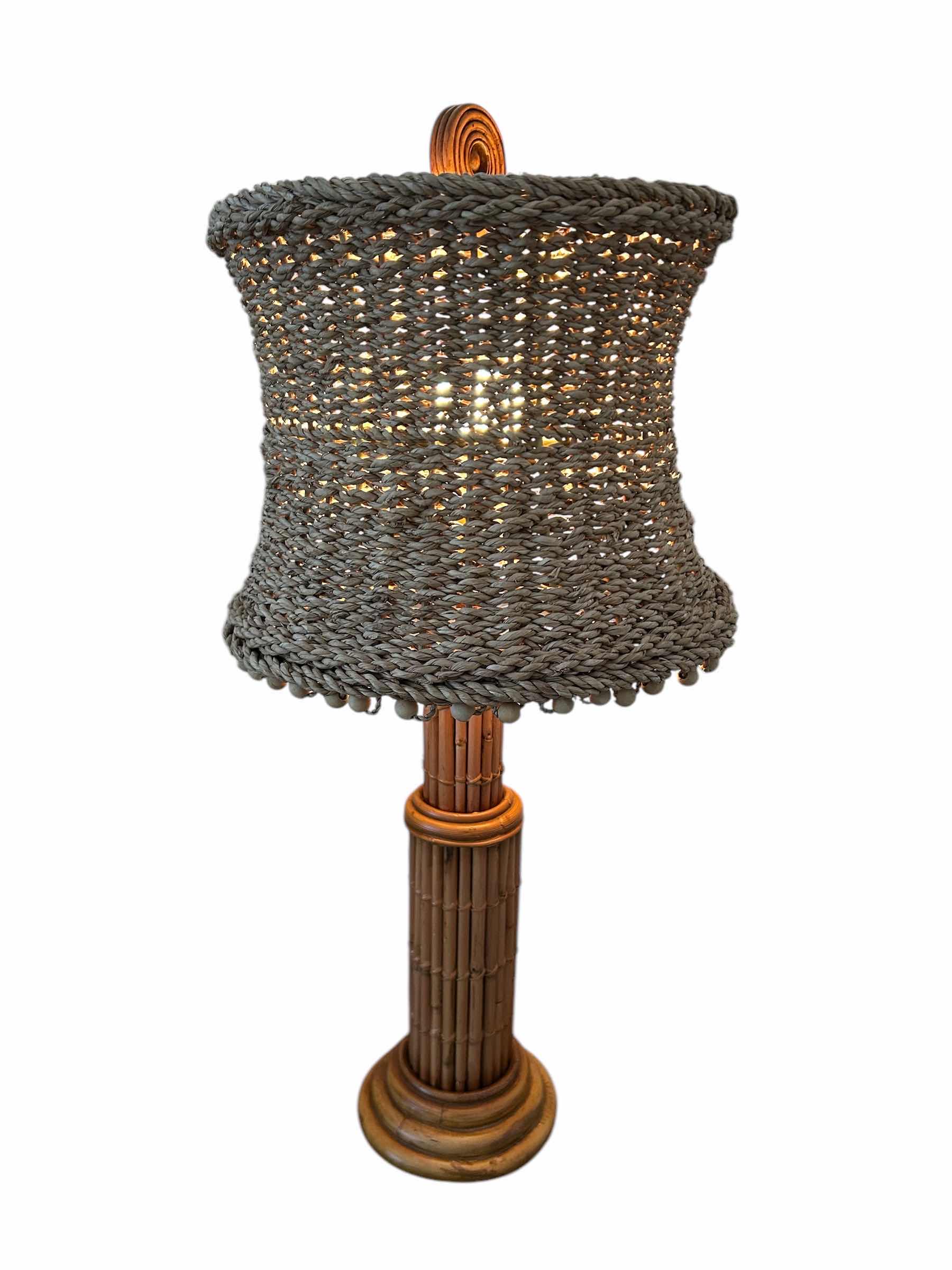 Photo 1 of GATHERED BAMBOO W SEAGRASS SHADE TABLE LAMP H 32”