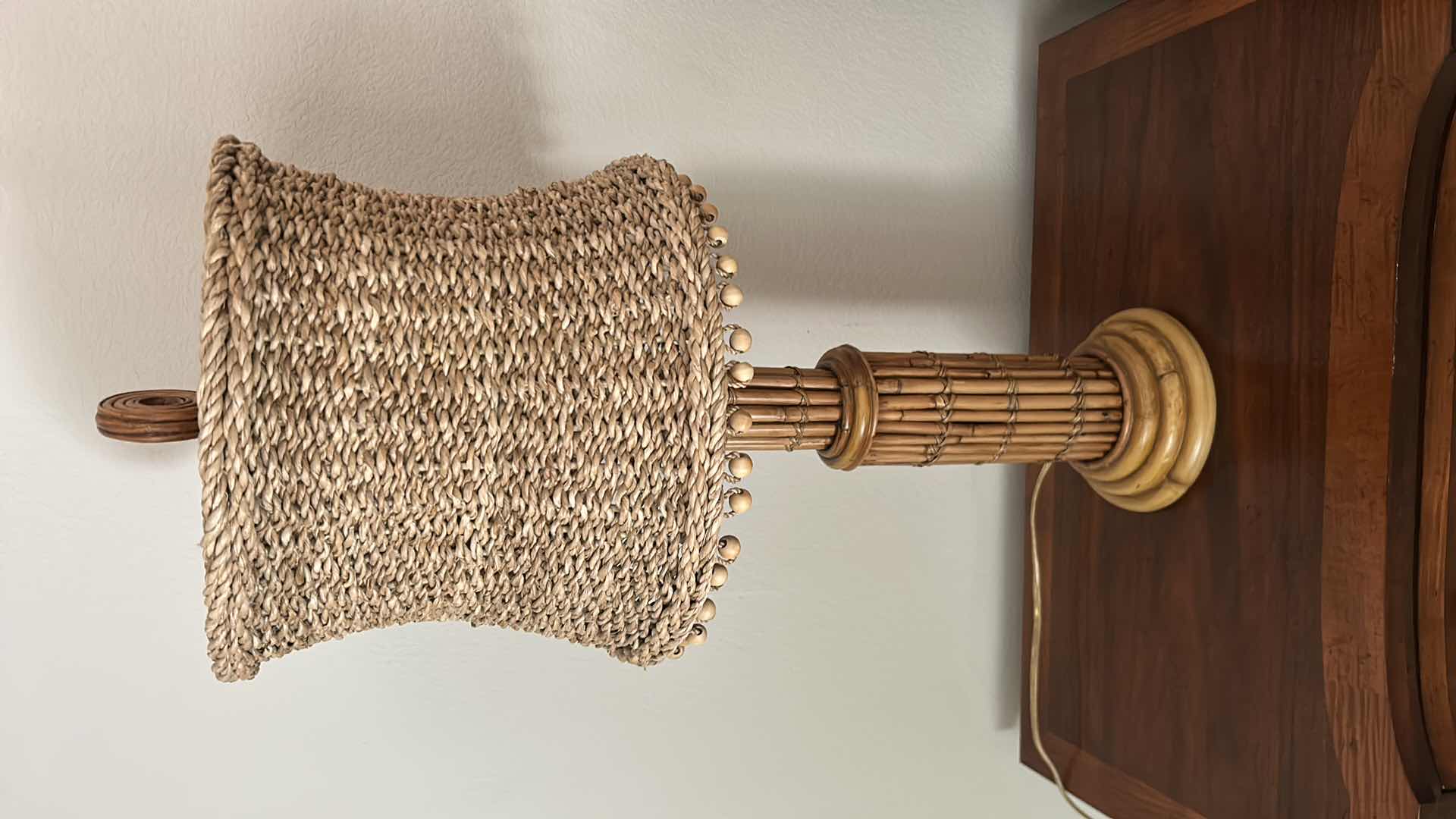 Photo 1 of GATHERED BAMBOO W SEAGRASS SHADE TABLE LAMP H 32”