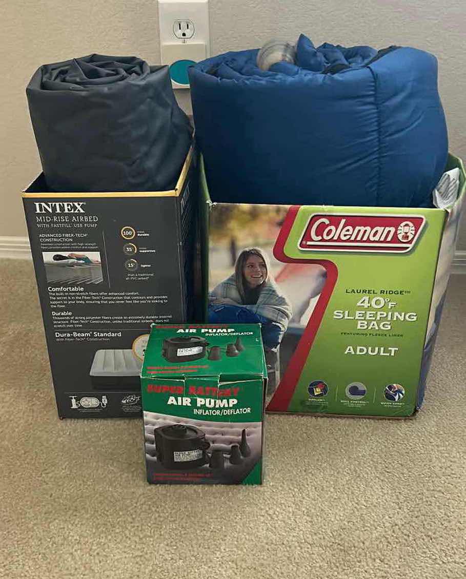 Photo 1 of INTEX MID RISE AUROBED, AIR PUMP, ADULT SLEEPING BAG