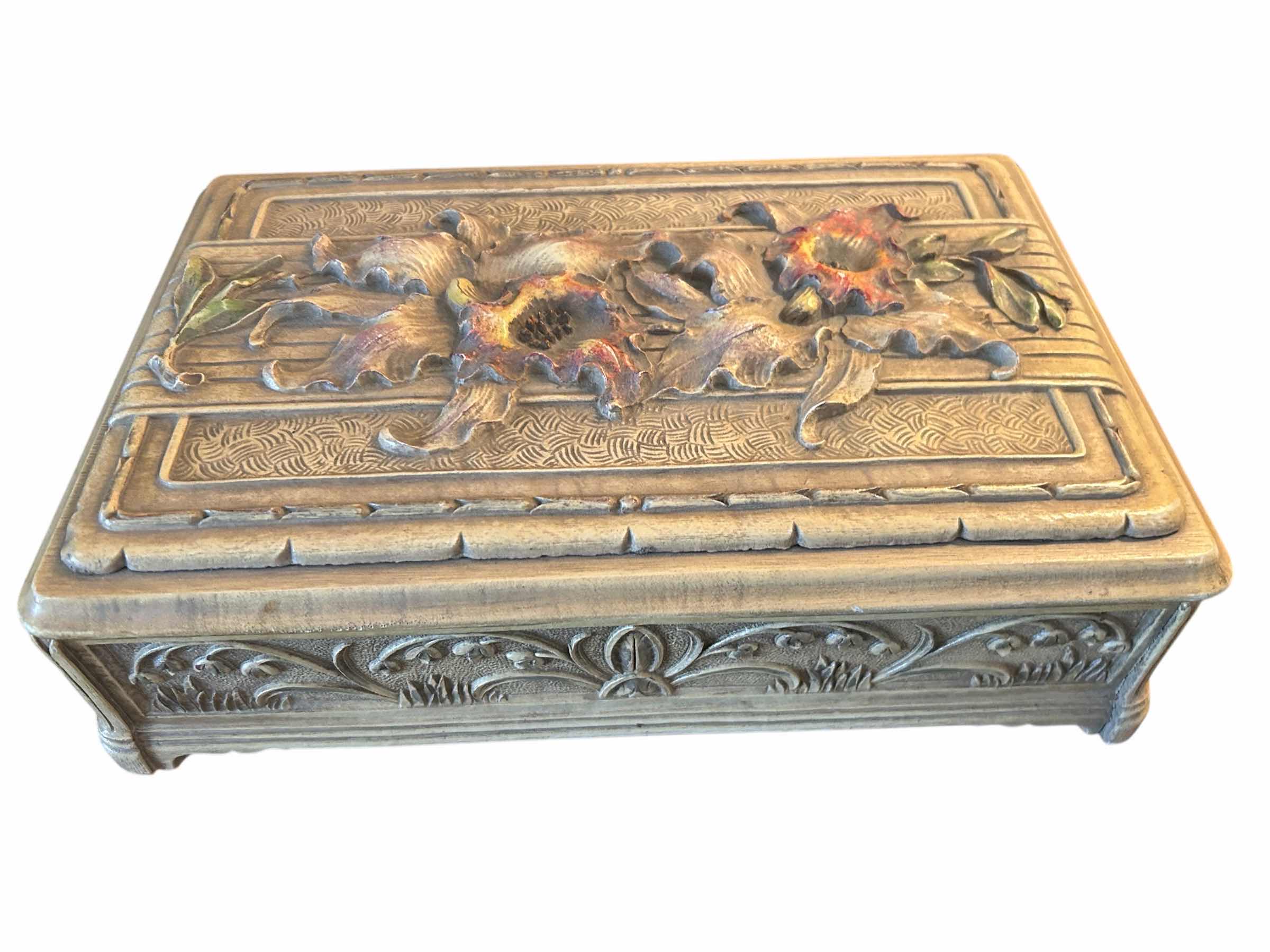 Photo 1 of DECORATIVE RESIN JEWELRY BOX 12” X 7”