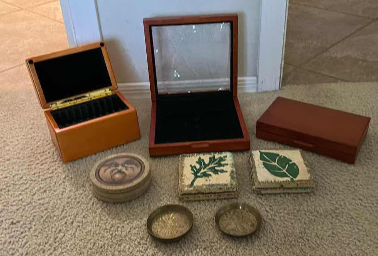 Photo 1 of ASSORTED COASTERS TRINKET BOXES