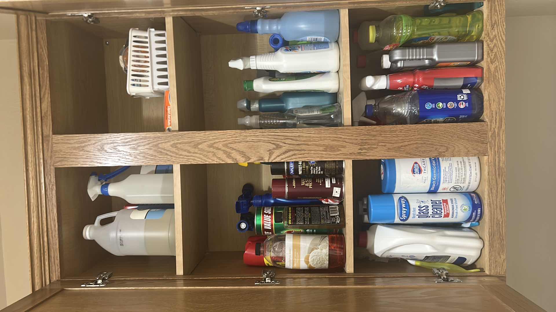 Photo 1 of CONTENTS OF 2 CABINETS CLEANING SUPPLIES