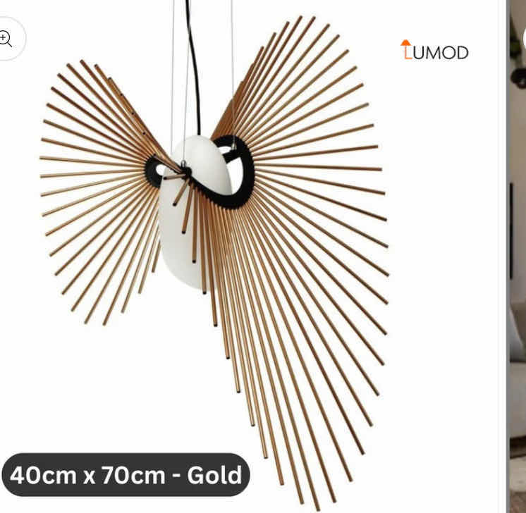 Photo 1 of NIB - REMY ARTISTIC GOLD MULTIPLE RODS WITH GLASS BALL PENDANT  LIGHT 40cm x 70cm LL-1023-MF