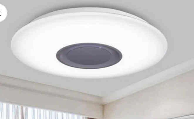 Photo 1 of NIB - ALPHA WHITE LED CEILING LIGHT & BLUETOOTH COMPATIBLE SPEAKER DIAMETER 20” LL-1143-MF