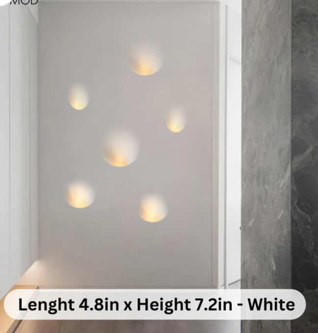 Photo 1 of NIB - MORETTI ITALIAN STYLE ONE WHITE PLASTER CIRCULAR WALL LED LIGHTING 4.8“ x 7.2“ LL-1035-MF