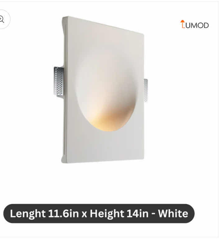 Photo 1 of NIB - MORETTI ITALIAN STYLE ONE WHITE PLASTER CIRCULAR WALL LED LIGHTING 11.6” x 14”  LL-1037-MF