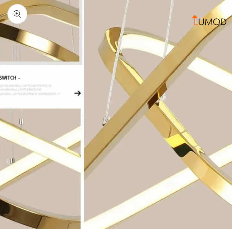 Photo 1 of NIB - ROMEO GOLD TRIANGULAR 5 LAYERS STYLE LED LIGHT FIXTURE DIAMETERS 16” 24” 32” 40” 48” LL-1115-MF