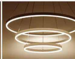 Photo 2 of NIB - HELGA CONTEMPORARY 3 RINGS WHITE NORDIC HANGING RING CHANDELIER DIAMETER 16” 24” & 32” LL-1090- MF