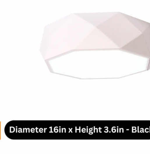 Photo 1 of NIB - AVA WHITE PENTAGON STYLE LED CEILING LIGHT 16” x 3.6” LL-1138-MF