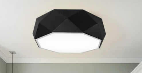 Photo 1 of NIB - AVA BLACK PENTAGON STYLE LED CEILING LIGHT 20” x 3.6” LL-1139-MF
