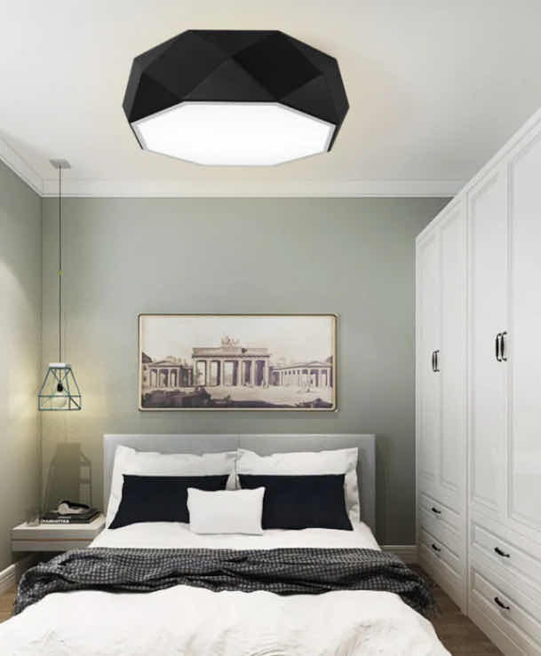 Photo 1 of NIB - AVA BLACK PENTAGON STYLE LED CEILING LIGHT 20” x 3.6” LL-1139-MF