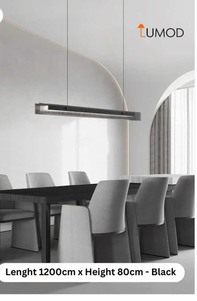 Photo 1 of NIB - DAX MINIMALIST BLACK LINEAR BAR STRIP DROP LIGHT 1200cm X 80cm LL-1021-MF