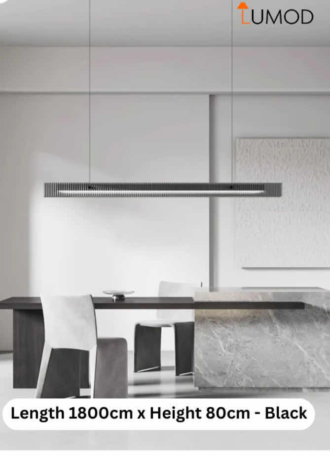 Photo 1 of NIB - DAX MINIMALIST BLACK LINEAR BAR STRIP DROP LIGHT 1800cm X 80cm LL-1022-MF