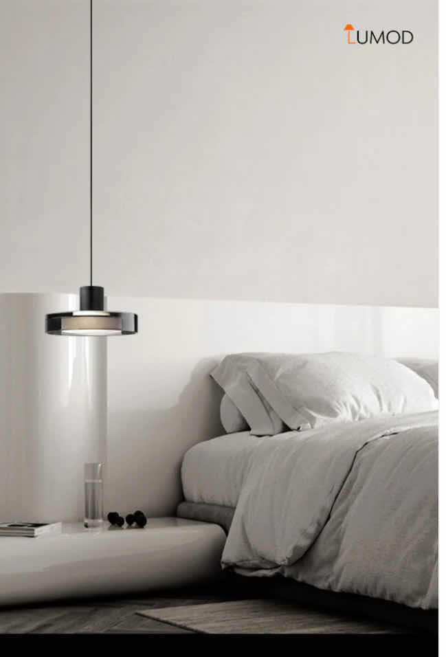 Photo 1 of NIB - GRETA MINIMALIST SMOKED GREY LED HANGING LIGHT FIXTURE 5.2“ x 8.8“ LL-1024-MF