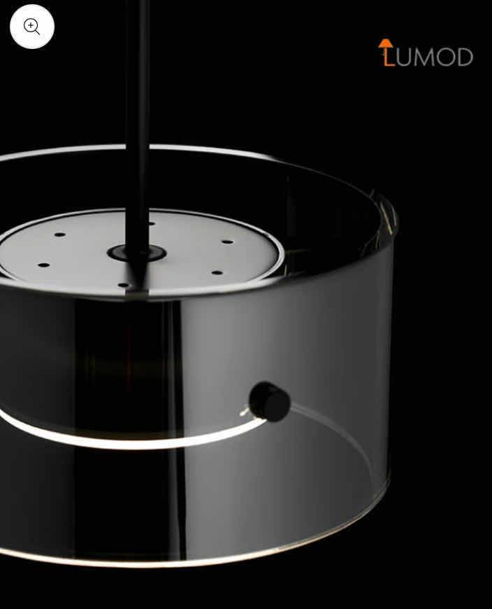 Photo 1 of NIB - KENDRA MODERN BLACK WITH SMOKED GLASS LED CEILING HANGING PENDANT LIGHT 7cm X 13cm LL-1025-MF