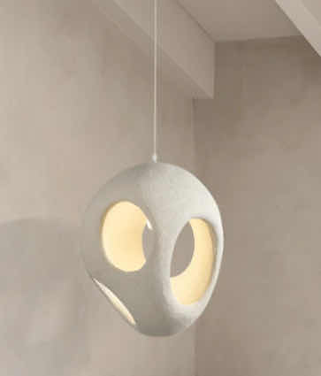 Photo 1 of NIB - MAJA SCANDINAVIAN OFF WHITE HALLOW SHAPED PENDANT LIGHT 14” x 20” LL-1028-MF