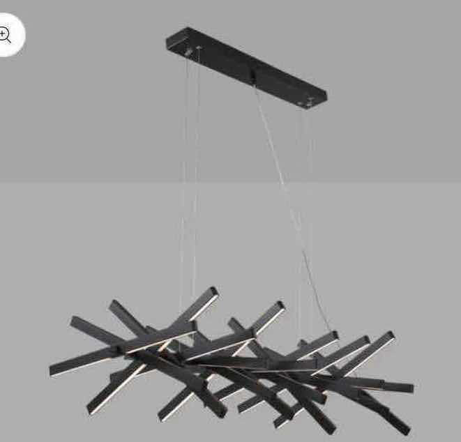 Photo 1 of NIB - HAGEN NORDIC FISHBONE GOLD & MARBLE LUXURT LED CHANDELIER 40.8“ x 18.8 LL-1053-MF