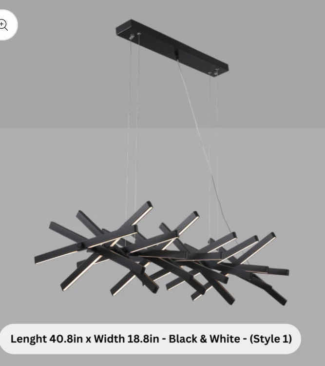 Photo 1 of NIB - HAGEN NORDIC FISHBONE GOLD & MARBLE LUXURT LED CHANDELIER 40.8“ x 18.8 LL-1053-MF